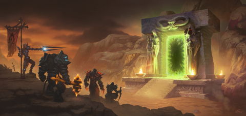 Adventurers gather at the Dark Portal, the gateway between Azeroth and Outland, in Blizzard Entertainment's World of Warcraft: Burning Crusade Classic. (Graphic: Business Wire)