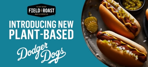 The Field Roast Signature Stadium Dog is the first plant-based hot dog to be recognized by the LA Dodgers, available in-stadium now. (Graphic: Business Wire)