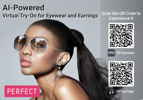 Perfect Corp. expands from Beauty Tech to Fashion Tech with AI virtual 3D eyewear and 3D earrings try-on (Photo: Business Wire)