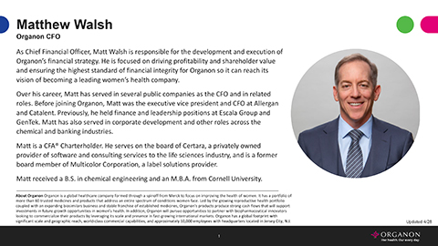 Matt Walsh, CFO Bio (Document: Business Wire)