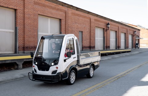 The Club Car Current is a compact all-electric light-duty truck equipped with automotive features and comforts. (Photo: Business Wire)
