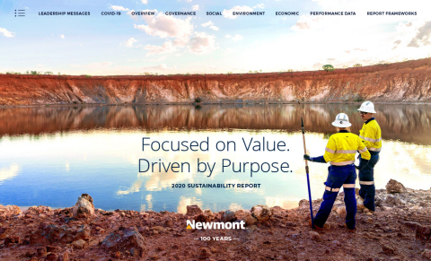 thumbnail Newmont Corporation’s 2020 Annual Sustainability Report, the 17th successive report outlining the Company’s commitment to sustainable and responsible mining and leading ESG practices. (Graphic: Business Wire)