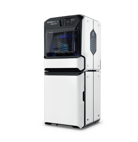 The Stratasys J5 MediJet 3D printer enables users to create highly detailed 3D anatomical models and drilling and cutting guides with approved third-party 510k-cleared segmentation software. (Photo: Business Wire)