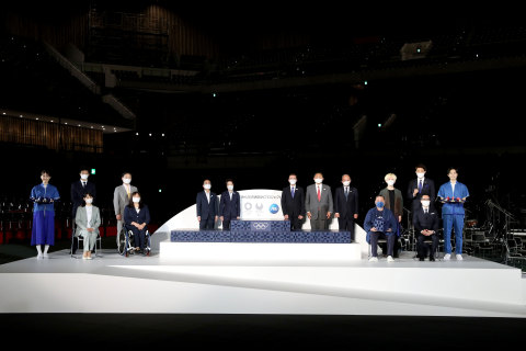 Procter & Gamble in Partnership with the Tokyo 2020 Organizing Committee and the International Olympics Committee officially unveils the podiums for the Olympic and Paralympic Games Tokyo 2020 medal award ceremonies. For the first time in history, the podiums were manufactured using recycled plastic contributed by the public and recovered from the oceans as part of the Tokyo 2020 Podium Project. (Photo courtesy of ©Tokyo 2020)