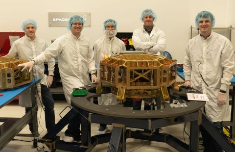 original The team preps Spaceflight's two OTVs for flight on SpaceX's Transporter-2 mission (SXRS-5). (Photo: Business Wire)