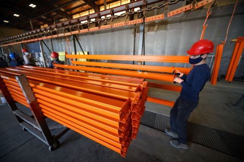 Finished rack being prepared to ship by Hannibal employees in Houston (Photo: Business Wire)
