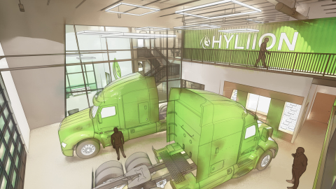 Rendering of Hyliion showroom that will be added in significant expansion of Austin headquarters (Photo: Business Wire)