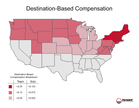Destination Based Compensation Map (Graphic: Business Wire)