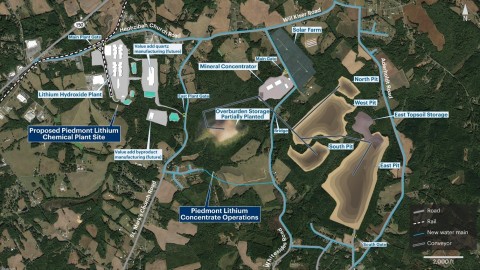 Figure 3 - Indicative proposed site plan for Piedmont's Carolina Lithium operations (Graphic: Business Wire)