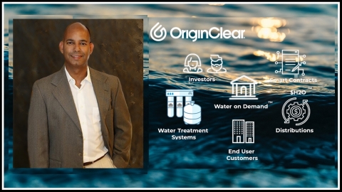 Garcia, a veteran in managing complex technology products and services is helping guide the potential use of blockchain technology to manage payment systems on OriginClear's rapidly developing outsourced water programs. He will advise the management team in setting up a roadmap and choosing resources for the company's $H2O™ cryptocurrency project. (Graphic: OriginClear)