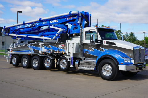 The newly designed chassis for S 43 SX and S 47 SX III allows boom pump operators to drive on roads and highways with Minnesota seven-ton weight restrictions when spring frost laws are enforced. (Photo: Business Wire)