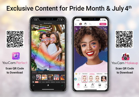YouCam Apps kicks off summer with Rainbow Pride & July 4th celebration exclusive content (Photo: Business Wire)