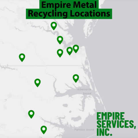Empire Metal Recycling Locations as of June 14, 2021 (Graphic: Business Wire)