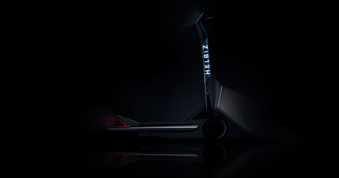 A Helbiz electric scooter designed in Italy by Pininfarina, produced in Italy by MT Distribution, and distributed on the sharing and retail market by Helbiz
