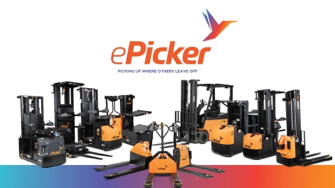 The ePicker fleet of stackers, pallet jacks, access vehicles and Lithium-Ion powered forklifts (Photo: Business Wire)