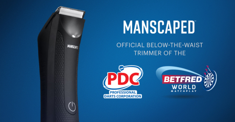 MANSCAPED continues to diversify its sports marketing portfolio with the addition of the UK’s legendary world of competitive darts. (Graphic: Business Wire)