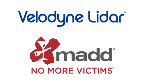 Velodyne Lidar announced it is partnering with Mothers Against Drunk Driving (MADD) on a public education initiative to build public acceptance of autonomous vehicle technology with the goal of reducing and eventually eliminating impaired driving collisions. (Graphic: Velodyne Lidar)