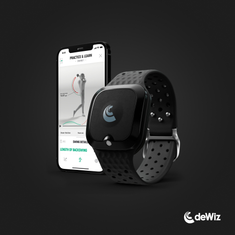 deWiz wearable tech, a new golf training aid that helps golfers swing, feel and improve more quickly by providing instantaneous feedback via an electric pulse. (Photo: Business Wire)