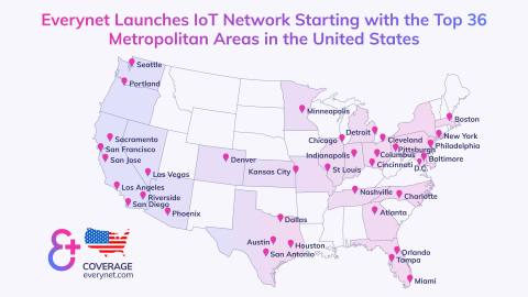 Everynet Launches IoT Network Starting with the Top 36 Metropolitan Areas in the United States (Photo: Business Wire)