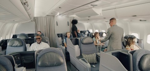 Omni Air International has unveiled “Omni Class,” a new premium travel class with a spacious cabin configuration. (Photo: Business Wire)