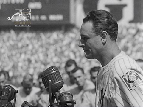 The New York Sports Hall of Fame relaunched today with a slate of digital firsts, including bidding on a non-fungible token (NFT) of the speech regarded as the most famous in sports history. The historic 1-of-1 NFT of uncut extant film of the iconic 1939 “Luckiest Man” address by New York Yankees captain Lou Gehrig is open for bidding at opensea.io/collection/gehrig. The film is the longest single-source recording of the speech and the first known Gehrig speech NFT. Delivered at Lou Gehrig Appreciation Day at Yankee Stadium, the speech is part of a New York Sports Hall of Fame collection that includes filmed remarks at the same ceremony by baseball legend Babe Ruth and Yankees manager Joe McCarthy. The three men were inducted into the Hall between 1989 and 1991. (Photo: Business Wire)