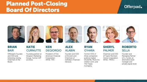 Offerpad, Inc. announced today the planned composition of its board of directors following the closing of its merger with Supernova Partners Acquisition Company, Inc. (“Supernova”). (Graphic: Business Wire)