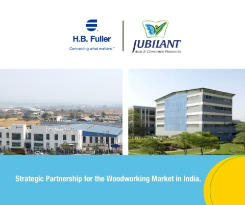 H.B. Fuller and Jubilant Industries announced a strategic partnership for the Woodworking industry in India. (Graphic: Business Wire)