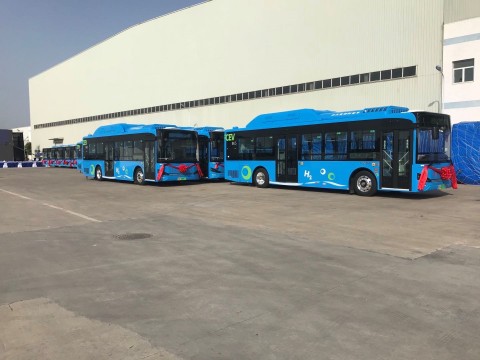 original Loop Energy records over 75,000 kilometers of operation for fuel cell municipal bus fleet of Skywell New Energy Vehicles Group in Nanjing, China (Photo: Business Wire)