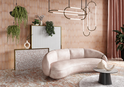 Debutante features curves, rounded shapes and a youthful and modern look, themes found throughout the items in this mini collection. Hints of white marble and shell complement the dominant pink shades. (Photo: Business Wire)