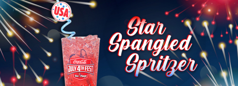 Enjoy the delicious, and refreshing new Star-Spangled Spritzer beverage during Coca Cola July 4th Fest. Members enrolled in the Six Flags Membership Rewards program get 4x the reward points with the purchase of this limited time only drink. (Photo: Business Wire)