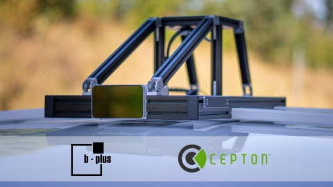 Cepton’s Vista-P60 lidar sensor is integrated into b-plus’ AVETO tool box to enable the testing of sensor capabilities directly within the test vehicle MAX. © b-plus technologies. (Photo: Business Wire)