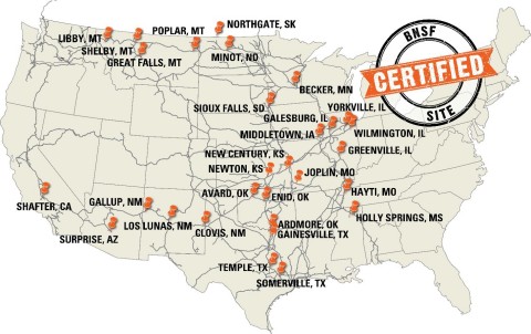 original BNSF Certified Sites Map (Graphic: Business Wire)