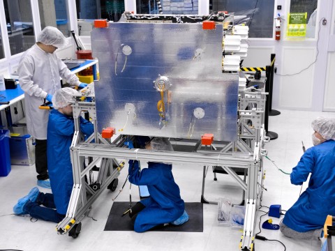 Astranis's Alaska Satellite in the cleanroom of their San Francisco facility. (Photo: Business Wire)