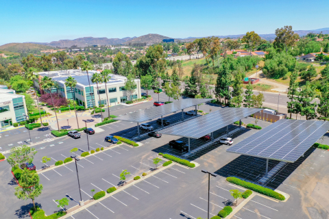 PowerFlex provides customers with a complete suite of onsite energy: solar, battery storage, and EV charging to reduce energy costs and carbon footprint. (Photo: Business Wire)