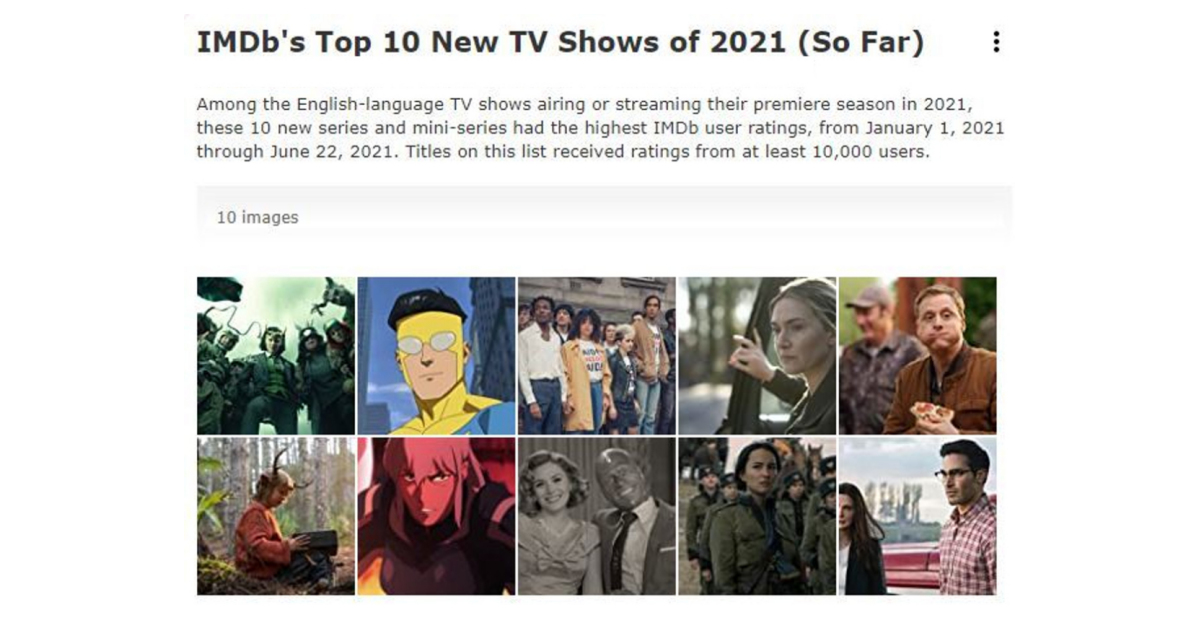 IMDb Announces Top New TV Shows of the Year (So Far), as Determined User Business