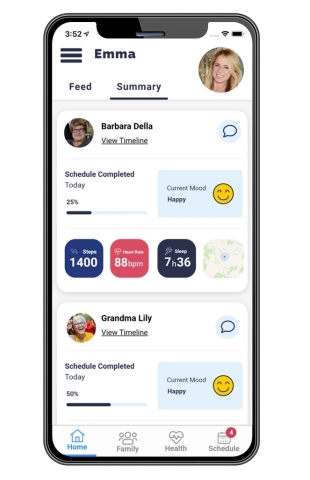 APP IMAGE: The Avanlee Care app family network. (Photo: Business Wire)