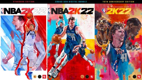 2K today announced the full roster of cover athletes for NBA® 2K22, the next installment of the top-rated and top-selling NBA video game simulation series of the past 20 years*. Global phenomenon and two-time NBA All-Star, Luka Dončić, graces the Standard Edition and Cross-Gen Digital Bundle, while a trio of the NBA’s most impactful big men – Kareem Abdul-Jabbar, Dirk Nowitzki, and Kevin Durant – feature in a premium, NBA 75th Anniversary Edition, showcasing how each of these athletes changed the game. All editions of NBA 2K22 are currently scheduled for worldwide release on September 10, 2021 and are available for pre-order today. Featuring best-in-class visual presentation and player AI, historic teams, and a wide variety of hoops experiences, NBA 2K22 puts the entire basketball universe in the player’s hands. (Photo: Business Wire)