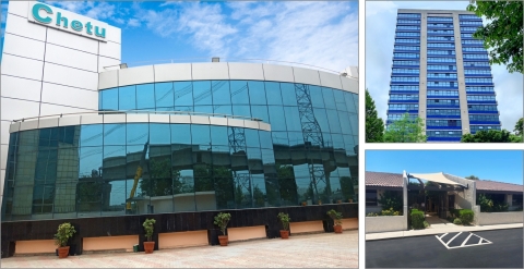 Chetu’s expanded H-6 facility in Noida, India (left), new UK office (top right) and Arizona office (bottom right). (Photo: Business Wire)