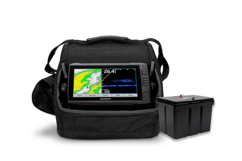 Fish all day with the Garmin LiveScope Ice Fishing Bundle LI, the first and only live-scanning sonar bundle for ice fishing now paired with a lightweight lithium battery. (Photo: Business Wire)