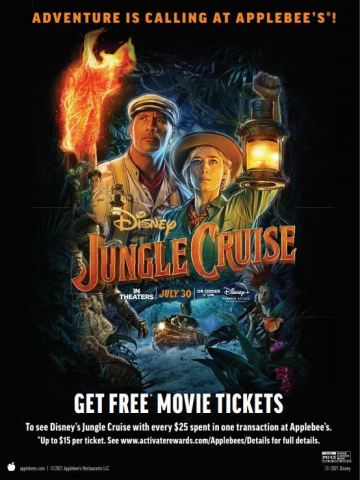 Only at Applebee’s® Get a FREE* Movie Ticket to See Disney’s Jungle Cruise for the Ultimate Dinner and a Movie (Graphic: Business Wire)