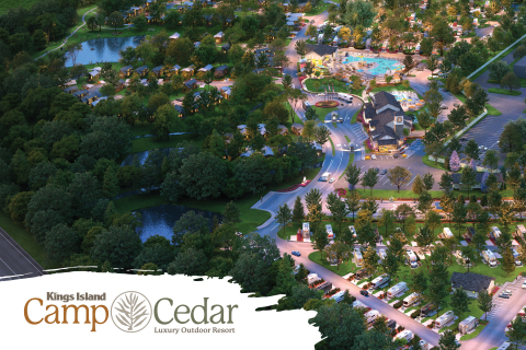 Kings Island Camp Cedar is now open! The year-round, luxury outdoor resort serves as the official lodging destination for Kings Island Amusement Park in Mason, Oh. Photo Credit: Kings Island Camp Cedar