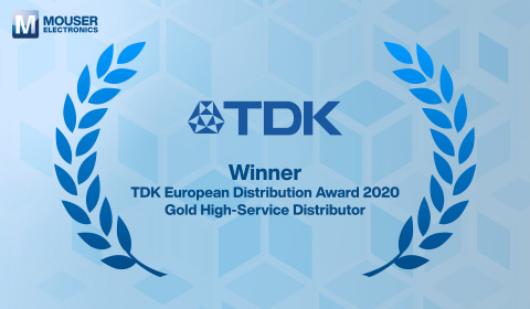 Mouser Electronics Honored As Exclusive Recipient of the European Distribution Award from TDK (Graphic: Business Wire)