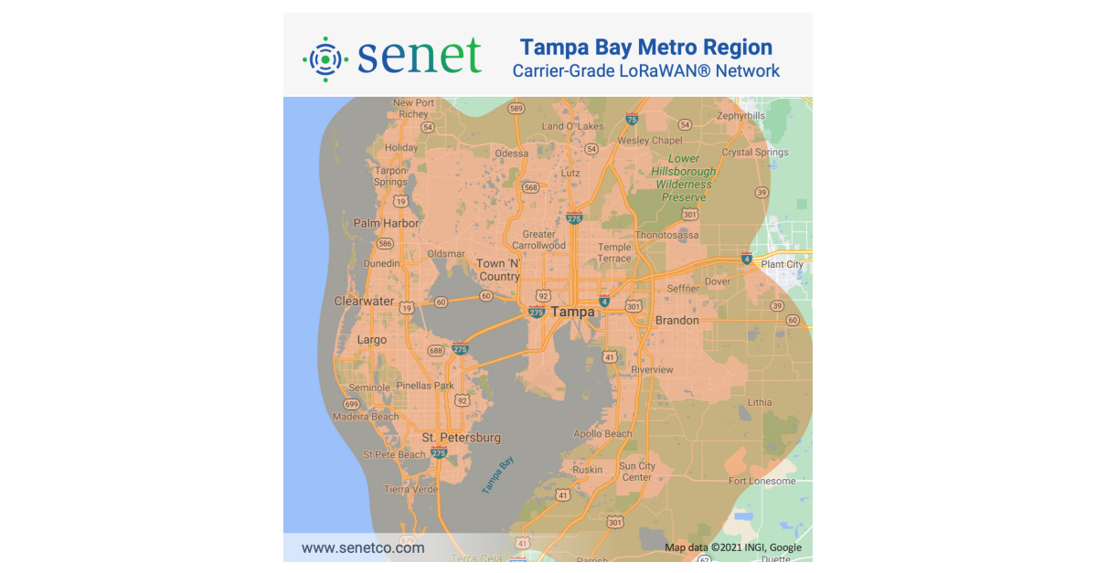 Senet Expands Public LoRaWAN® Network Across Tampa Bay Metro Region