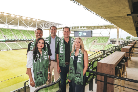 NI leadership and Andy Loughnane, President of Austin FC, at NI Suite Level at Q2 Stadium (Photo: Business Wire)