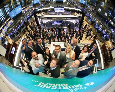 Mat Ishbia celebrates with brokers at the New York Stock Exchange to commemorate National Mortgage Brokers Day (Photo: Business Wire)