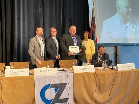 Jack Stone receiving the award for the top American Opportunity Zone Project. (Photo: Business Wire)