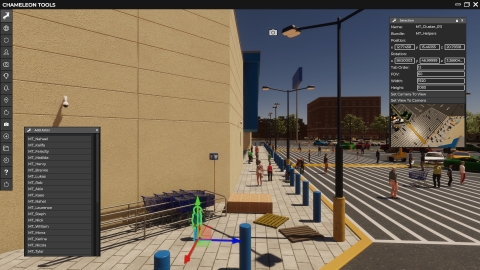 Mindtech’s Chameleon platform: 3D simulation of a lost child in a busy parking lot, creating synthetic data to train a visual AI system (Photo: Business Wire)