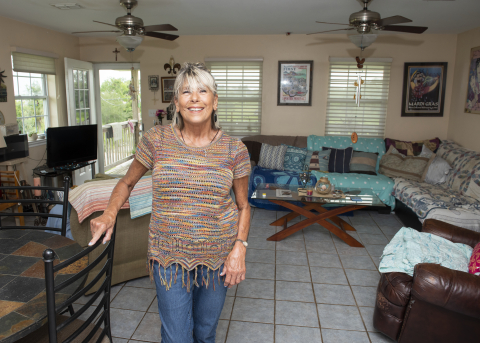 original A Waveland, Mississippi, homeowner used a $4,745 Disaster Rebuilding Assistance subsidy to repair her front porch, roof and storm door after Hurricane Zeta damaged her home. (Photo: Business Wire)