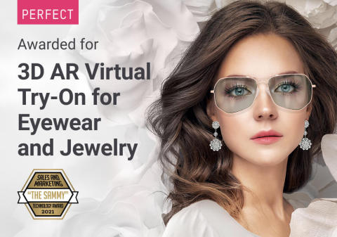 Perfect Corp.’s 3D AR Jewelry and Eyewear Fashion Tech Solution is awarded Product of the Year in the 2021 “Sammy Awards” (Graphic: Business Wire)