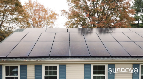 Sunnova rooftop solar system on a home in Connecticut (Photo: Business Wire)
